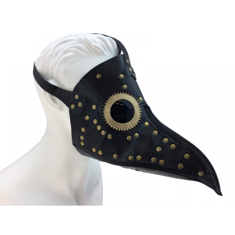 Black/Gold Leather Plague Mask