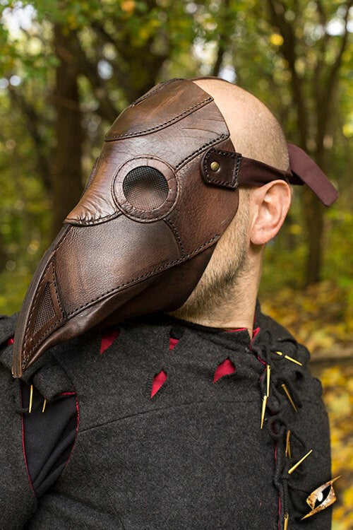 Leather Plague Doctor Mask