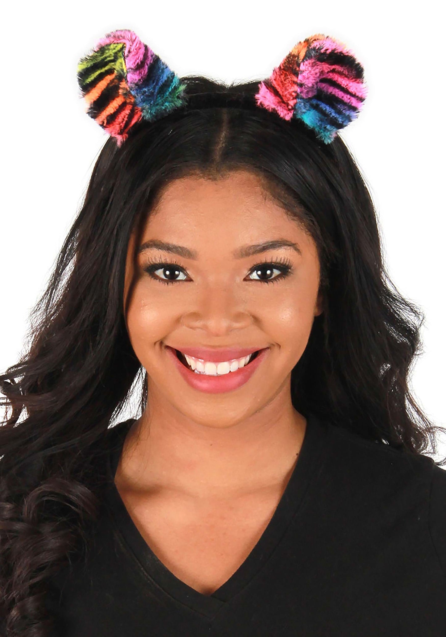 Neon Rainbow Tiger Ears Headband