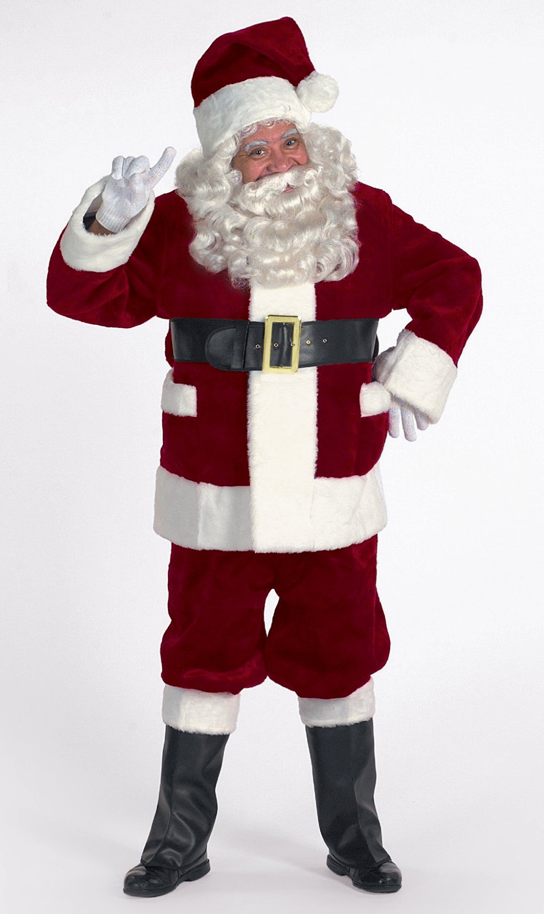 Burgundy Deluxe Santa Suit with Outside Pockets