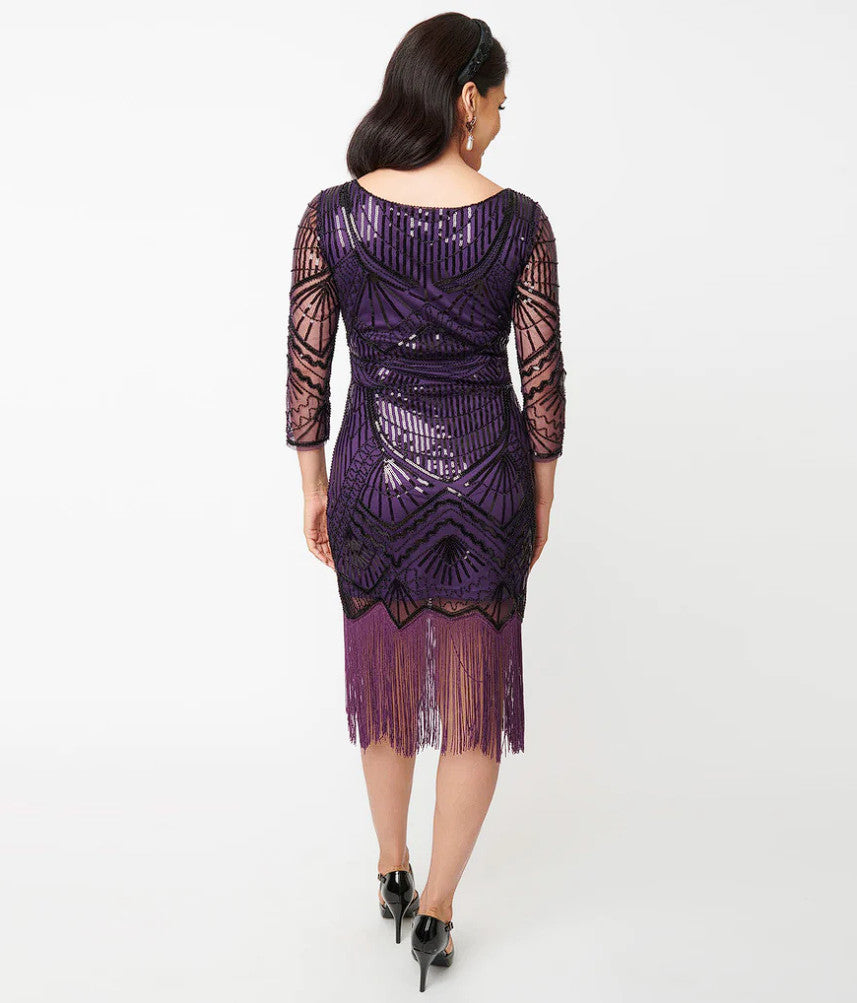 Therese Flapper Dress Purple