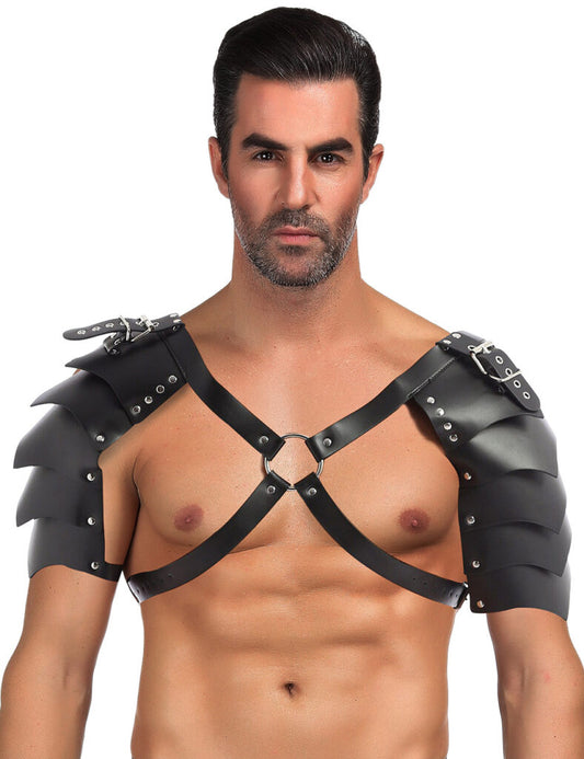 Men’s Leather Adjustable Shoulder Armor