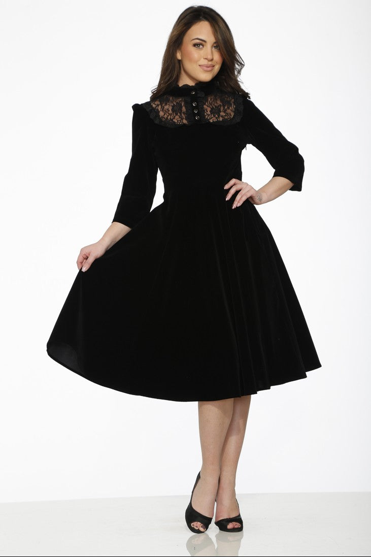 Nightshade Black Velvet Dress