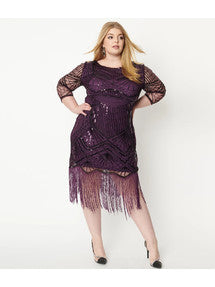 Therese Flapper Dress Purple