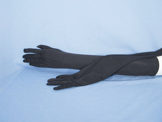 Black Satin Gloves