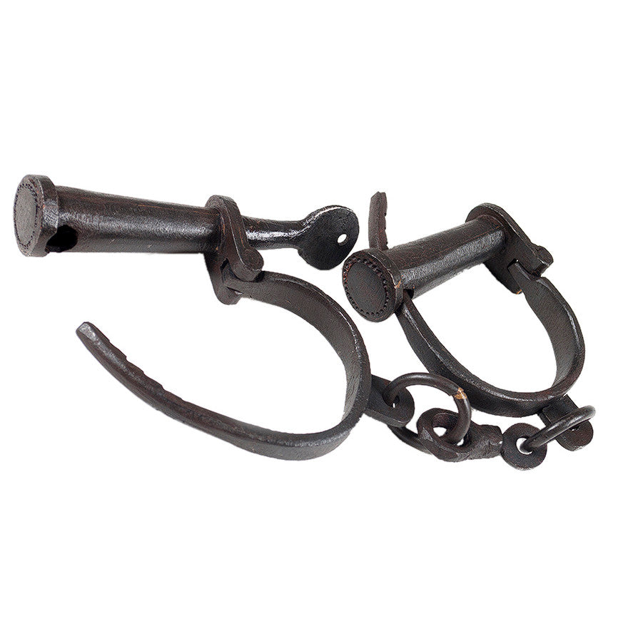 Antique 12" Iron Hand Cuffs