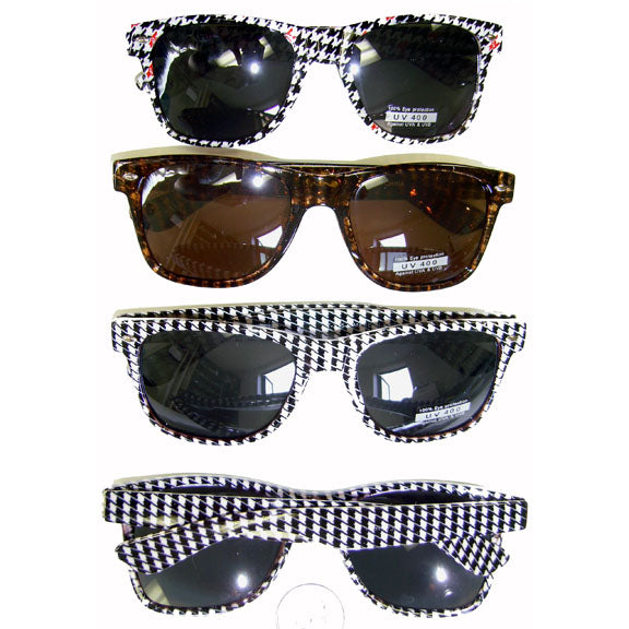 Blues Brothers Hounds Tooth Print Sunglasses