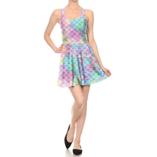 Mermaid Skater Dress Multicolor OS