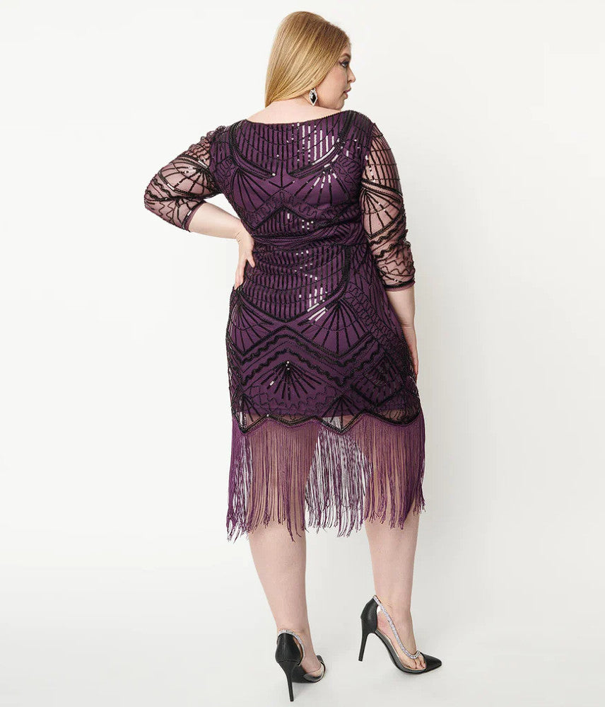 Therese Flapper Dress Purple