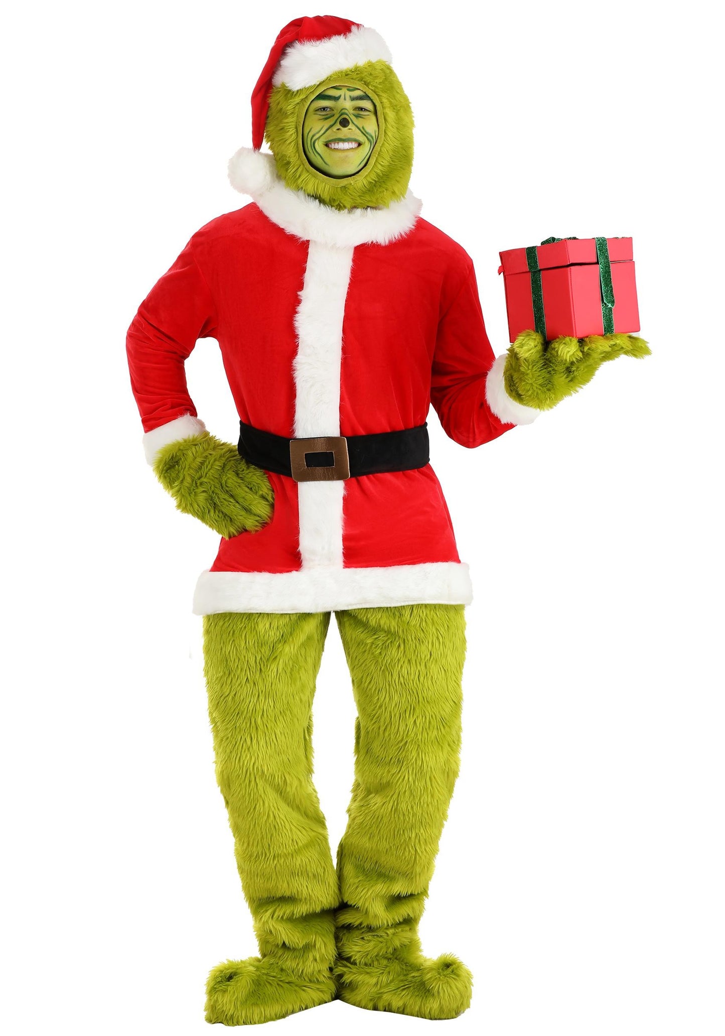 The Grinch Santa Open Face Costume