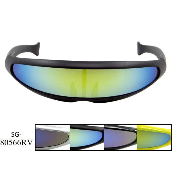 Futuristic Space Wrap Mirror Sunglasses