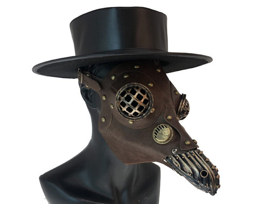 Plague Doctor Brown Gold Goggle Mask