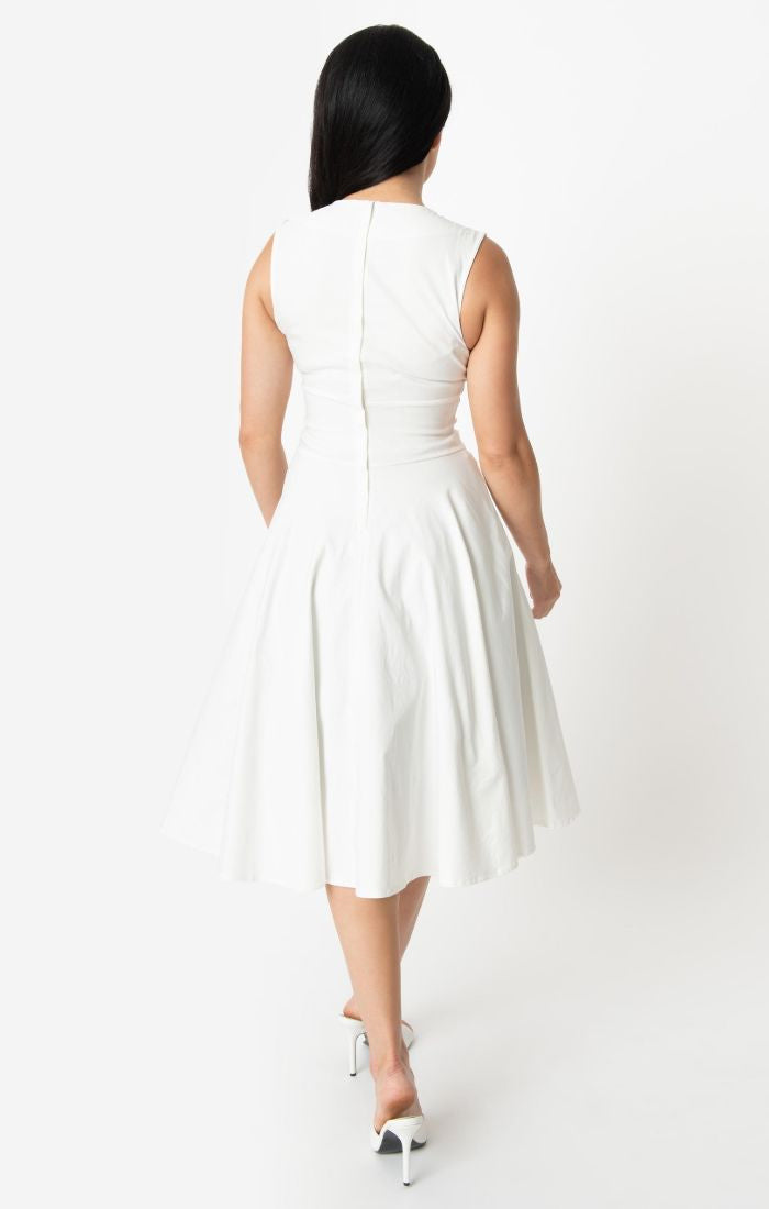 Ivory Sleeveless Delores Swing Dress