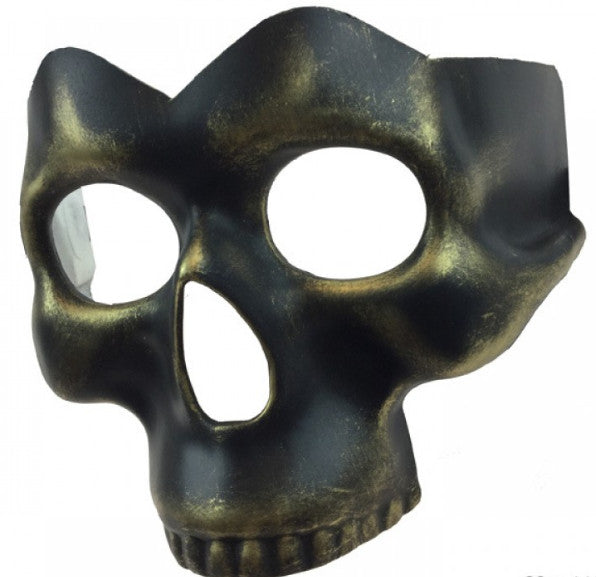 Black/Gold Half Skull Mask