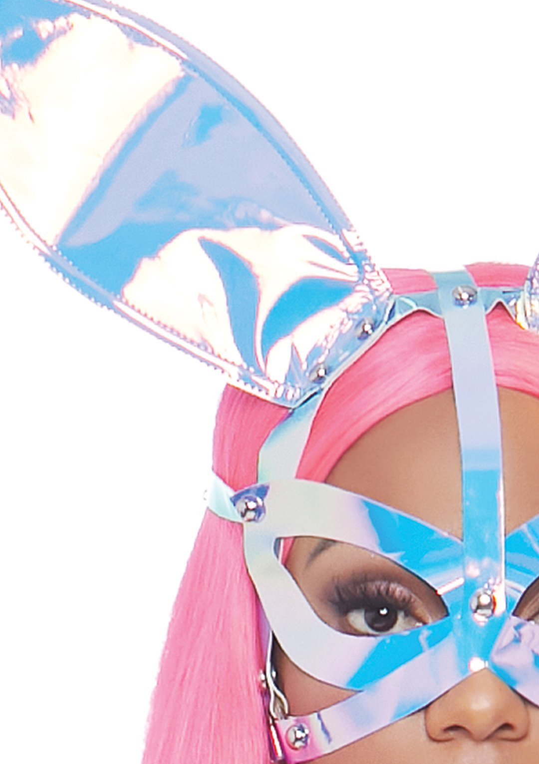 Holographic Bunny Ear Vinyl Mask