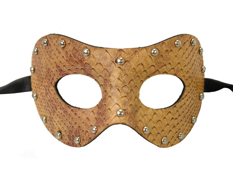 Snake Brown Leather Mask