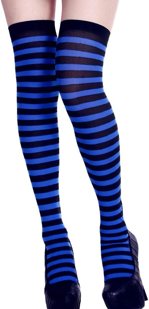 Striped Nylon Thigh Highs