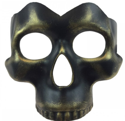 Black/Gold Half Skull Mask