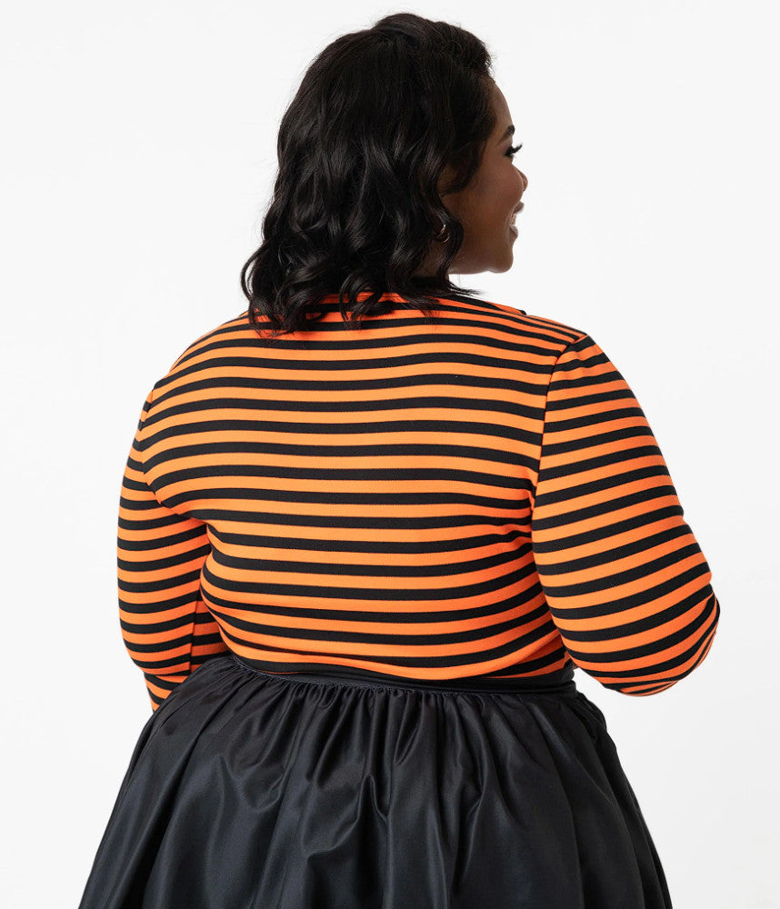 Gracie Top Black & Orange Stripe