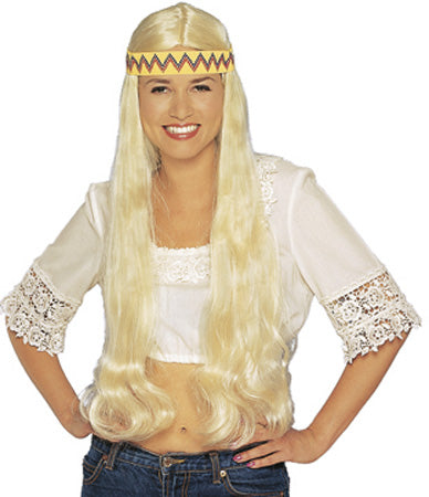 Long Hippie Wig w/ Headband