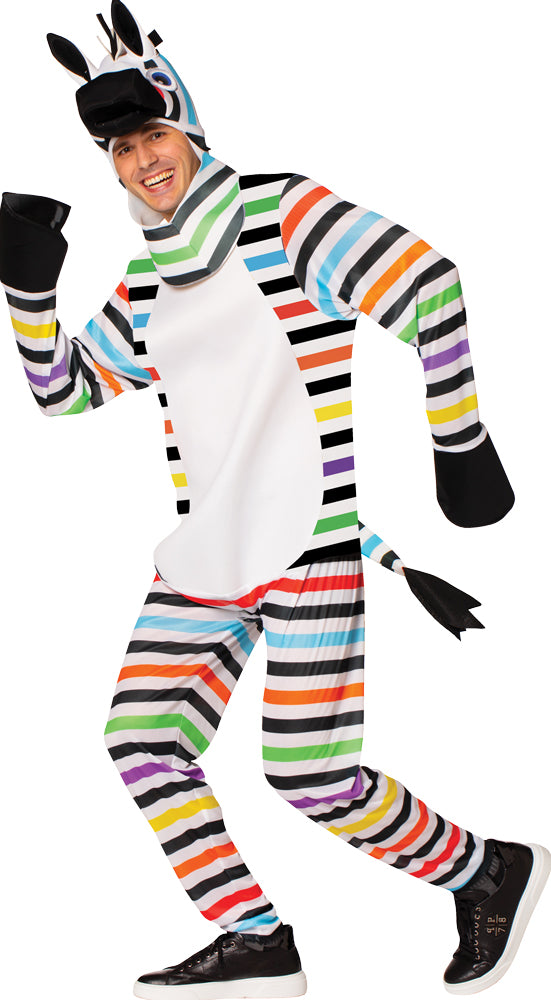 Rainbow Zebra Adult Costume