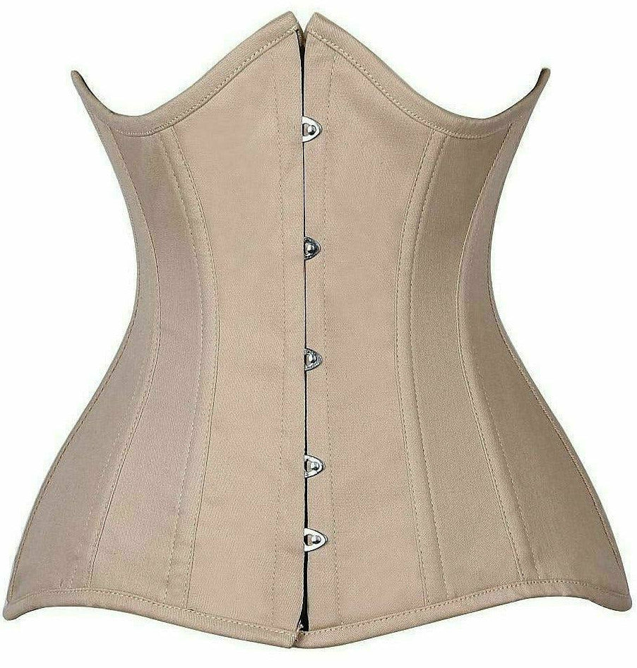 Lavish CURVY CUT Tan Cotton Under Bust Corset