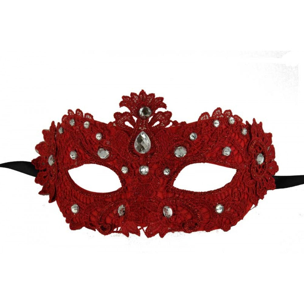 Red Lace Venetian Mask