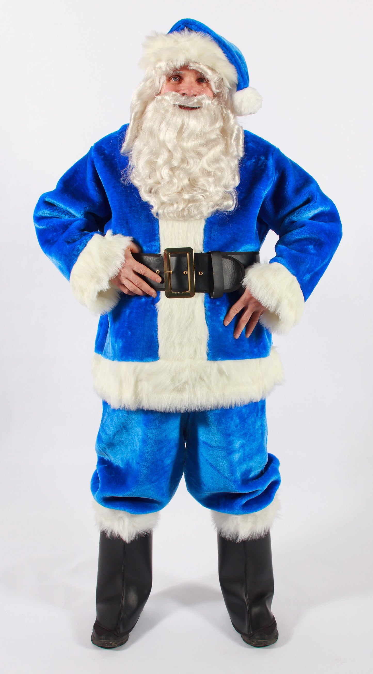 Blue Plush Santa Suit