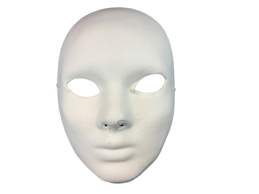 Blank White Face Mask