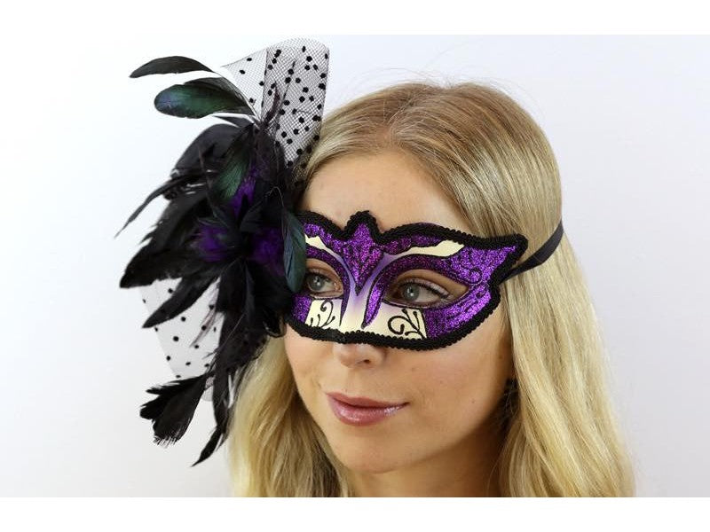 Venetian Purple Half Mask