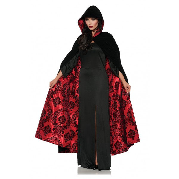 Deluxe Velvet and Satin Flocked Cape