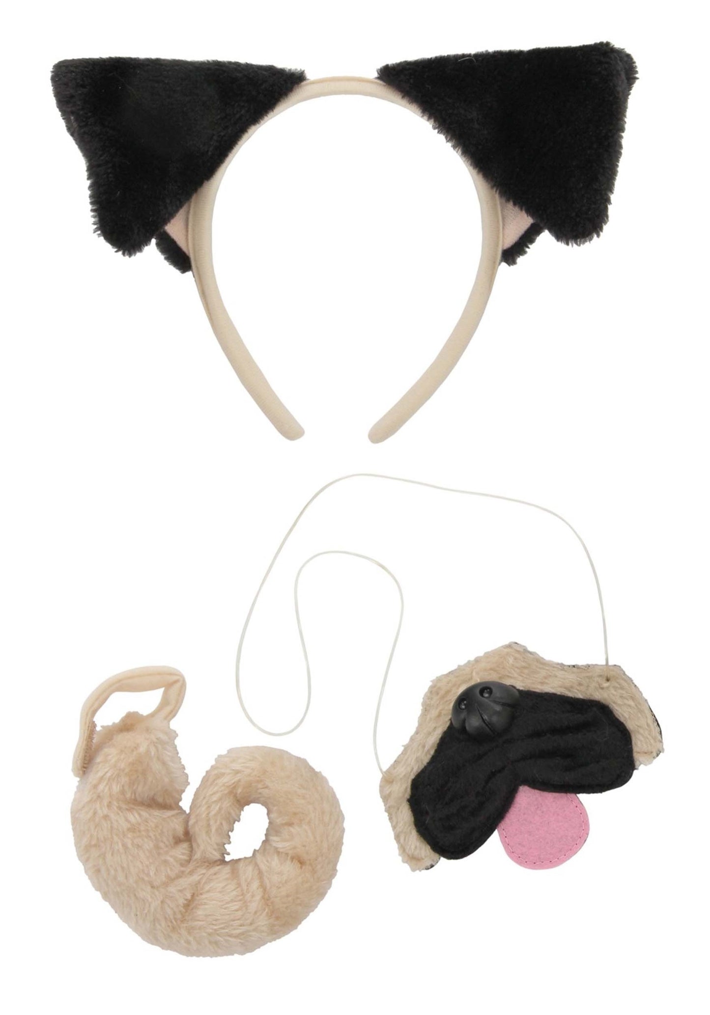 Dog Ears Headband Nose and Tail Pug Kit