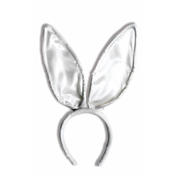 Deluxe Satin Bunny White Ears