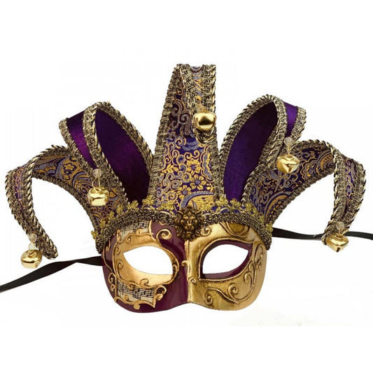 Purple/Gold Jester Half Mask